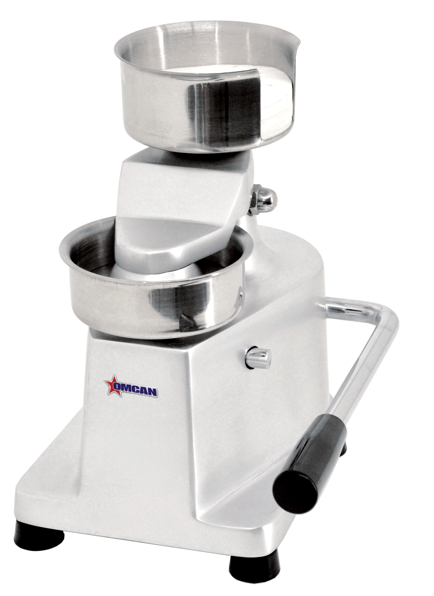 Top-Down Press Patty Maker with Rear-Mounted Paper Holder with 4″ Diameter