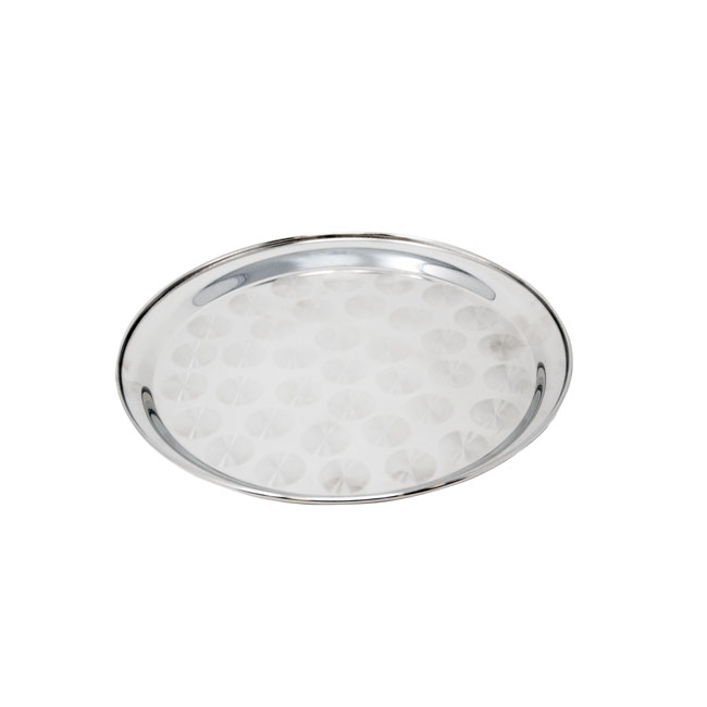 12" Stainless Steel Round Serving Tray