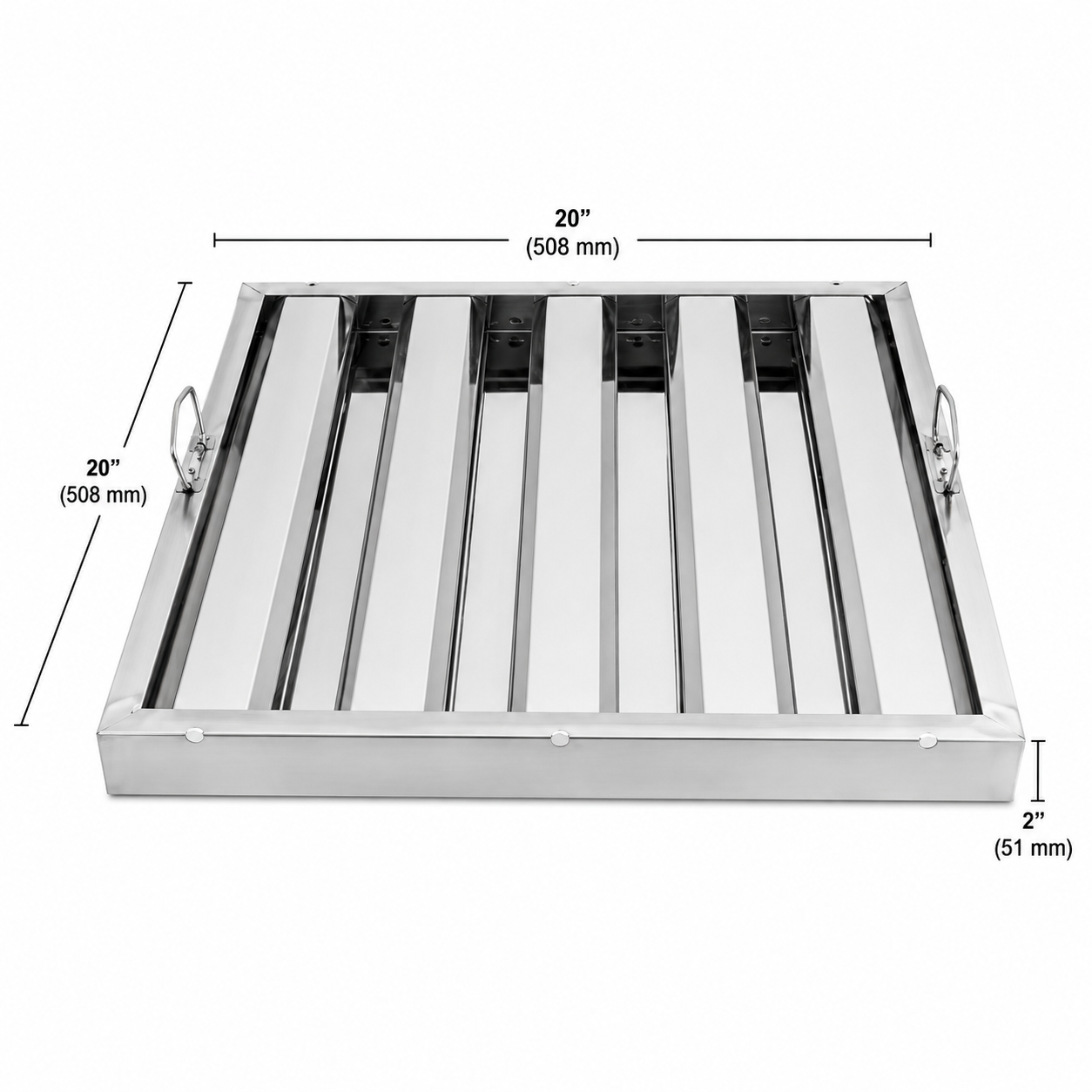 20″(H) x 20″(W) x 2″(T) Stainless Steel Range Hood Filter
