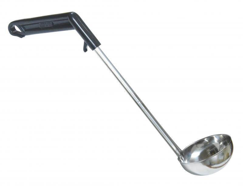 13-inch Long Stainless Steel Ladle with Black Plastic Handle