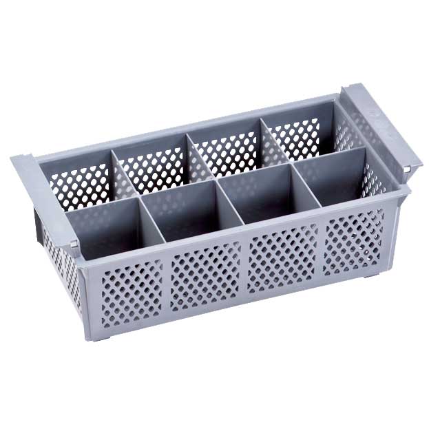 8 Compartment Dishwasher Cutlery Basket, Gray