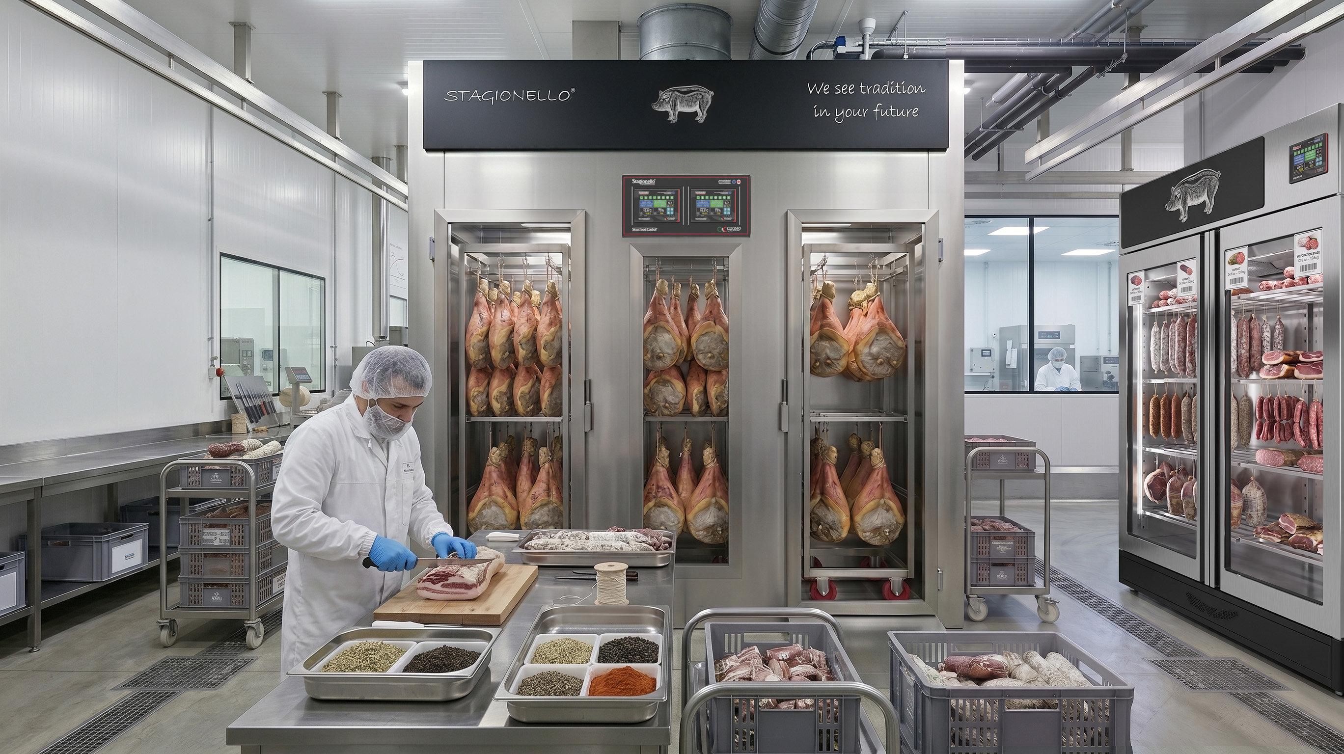 Stagionello® 200+600 kg Combination Cabinet with Climatouch® and Fumotic®