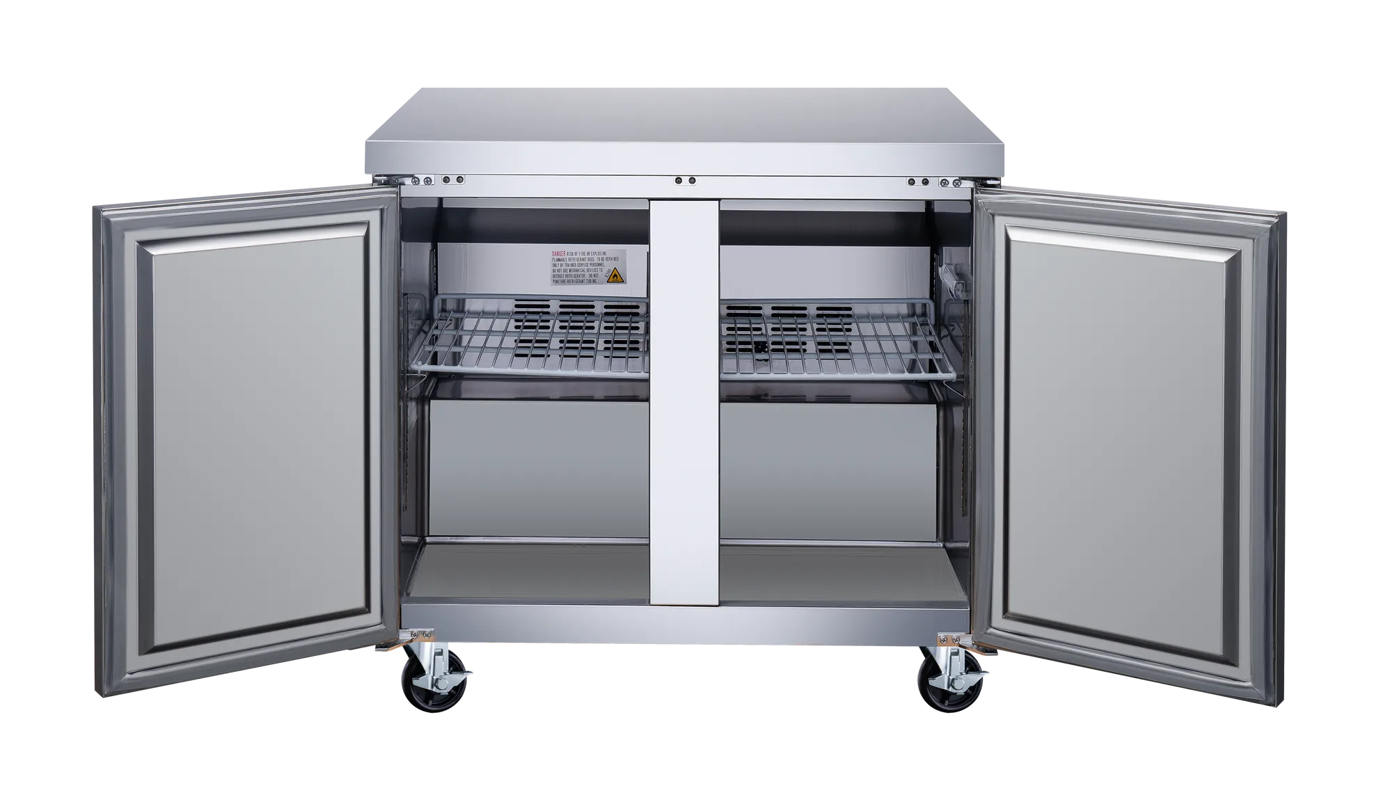 36″ Two (2) Door Undercounter Refrigerator, 8.7 cu. ft. (246 L), Stainless Steel