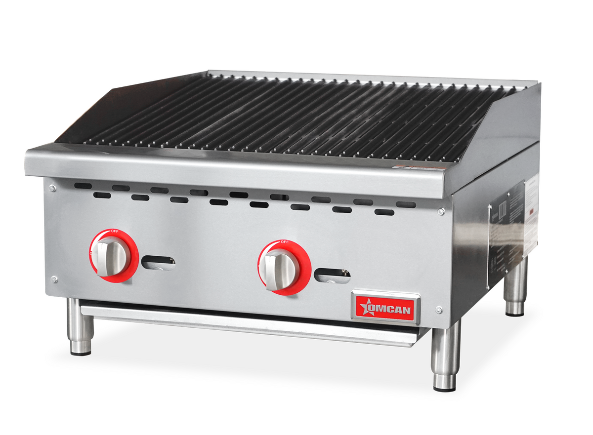 24″ Radiant Gas Charbroiler, 2 burners, 70000 BTU