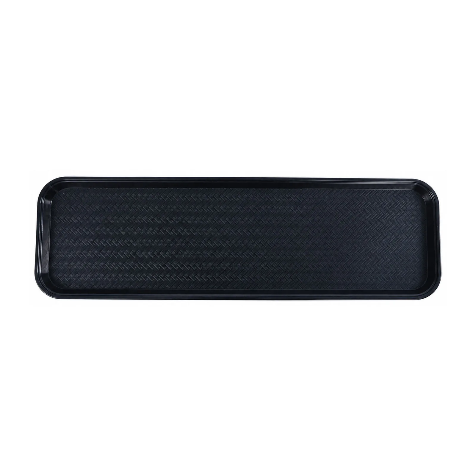 9″ x 30″ Black ABS Plastic Food and Produce Display / Merchandising Tray