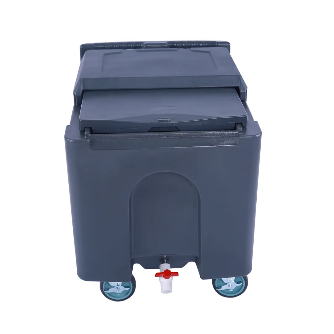 Insulated Ice Caddy with Sliding Lid and 125 lb / 57 kg Capacity