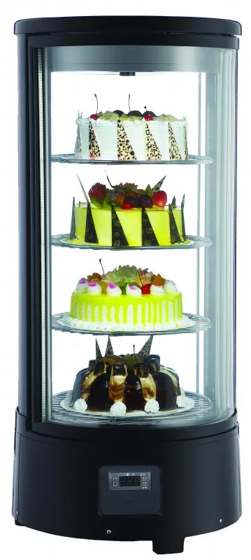 18″ Three (3) Shelf Countertop Cylindrical Refrigerated Showcase, 2.54 cu. ft. (72 L), Black