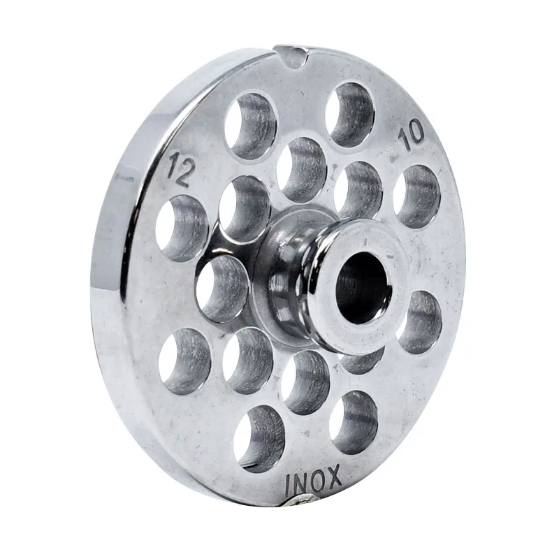 European Style #12 stainless steel plate with hub, 10 mm (3/8″) – one notch / round