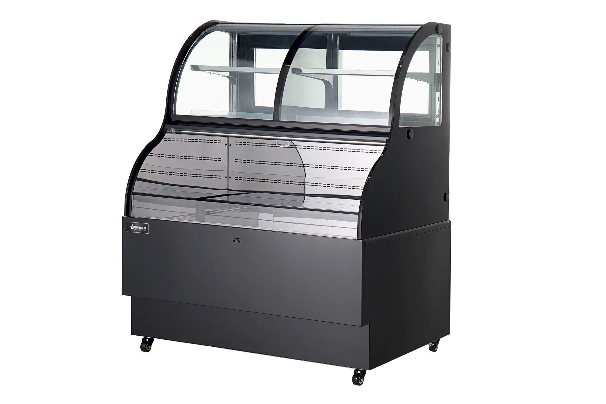 48″ One (1) Shelf Dual Service Open Refrigerated Floor Display Case, 16.53 cu. ft. (468 L), Black