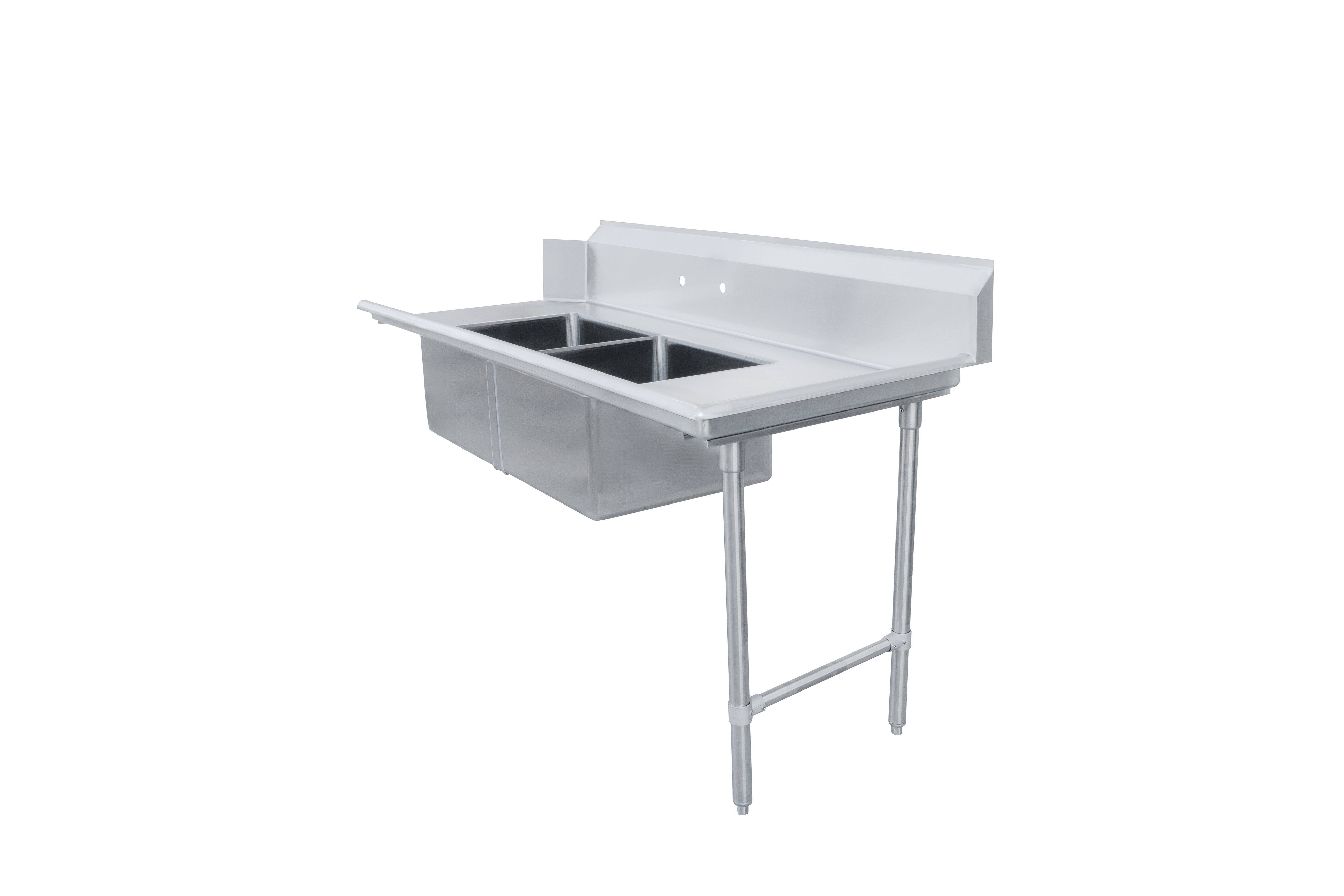 72-inch Right Side Soiled Dish Table with Two Sinks