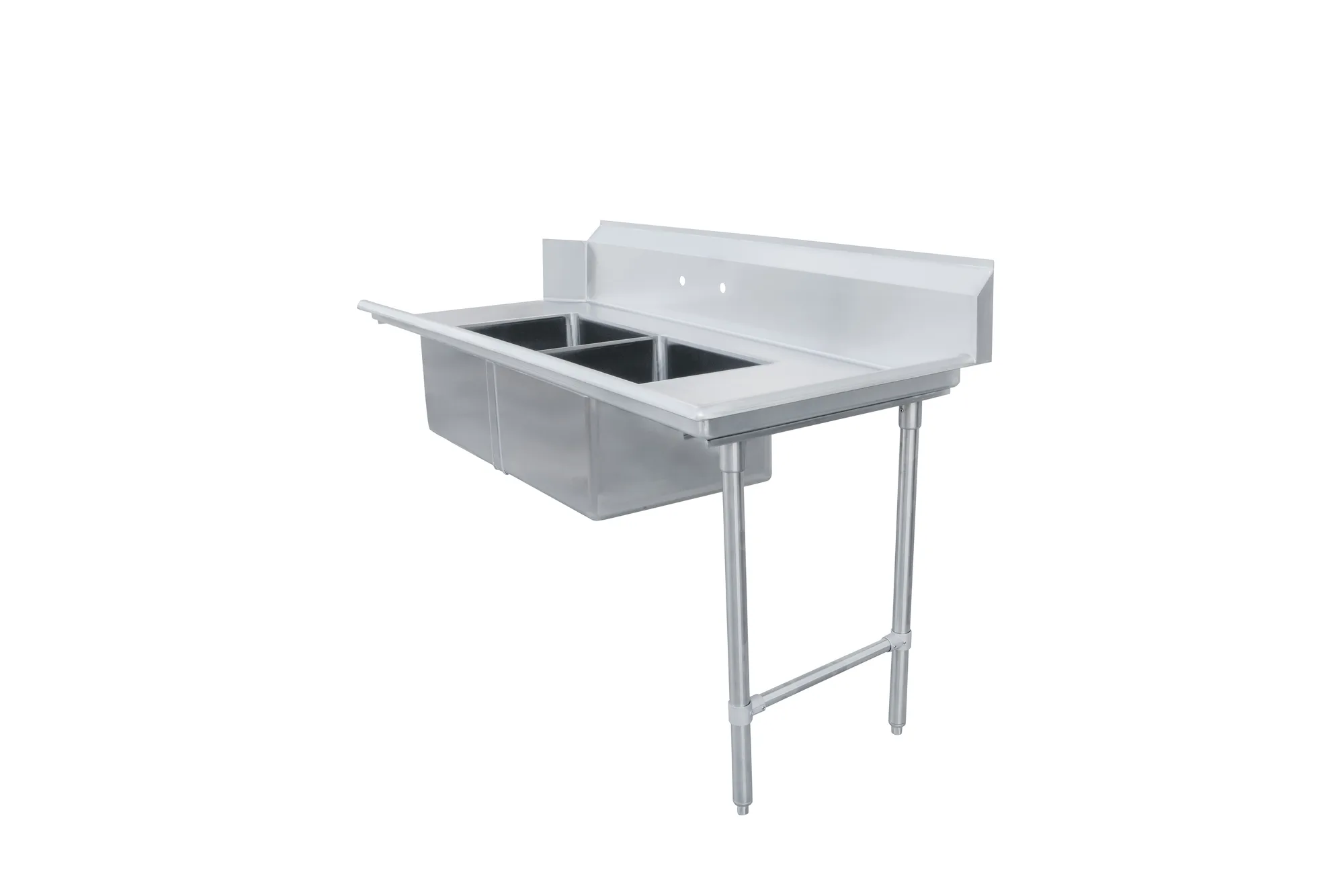72″ Right Side Soiled Dish Table with Two Sinks