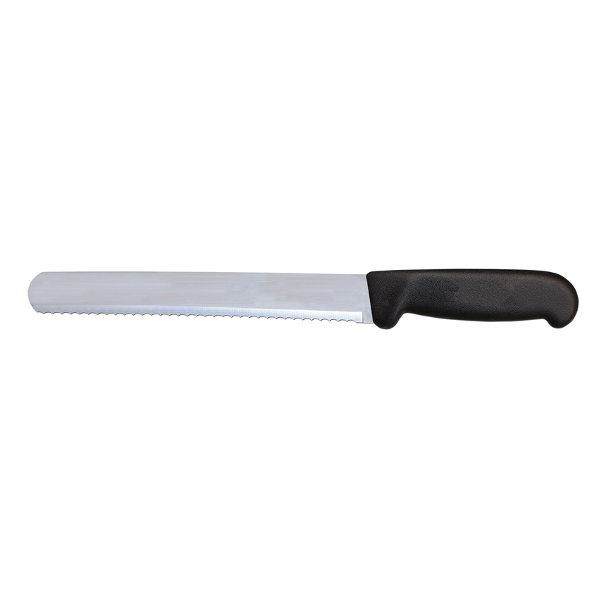 12-inch Slicer Straight Wave Edge Blade Knife with Black Polypropylene Handle