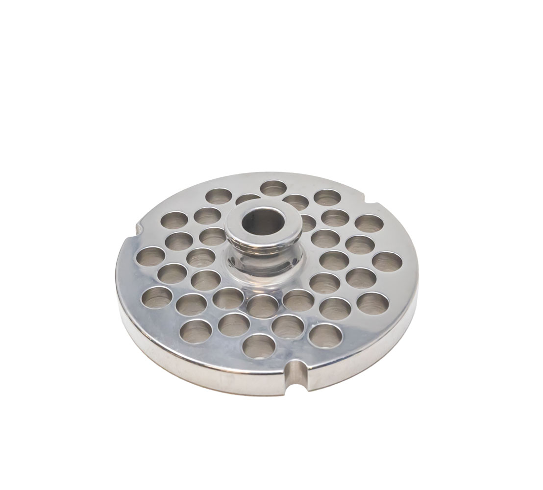 European Style #32 stainless steel plate with hub, 10mm (3/8″) – three notches/ round