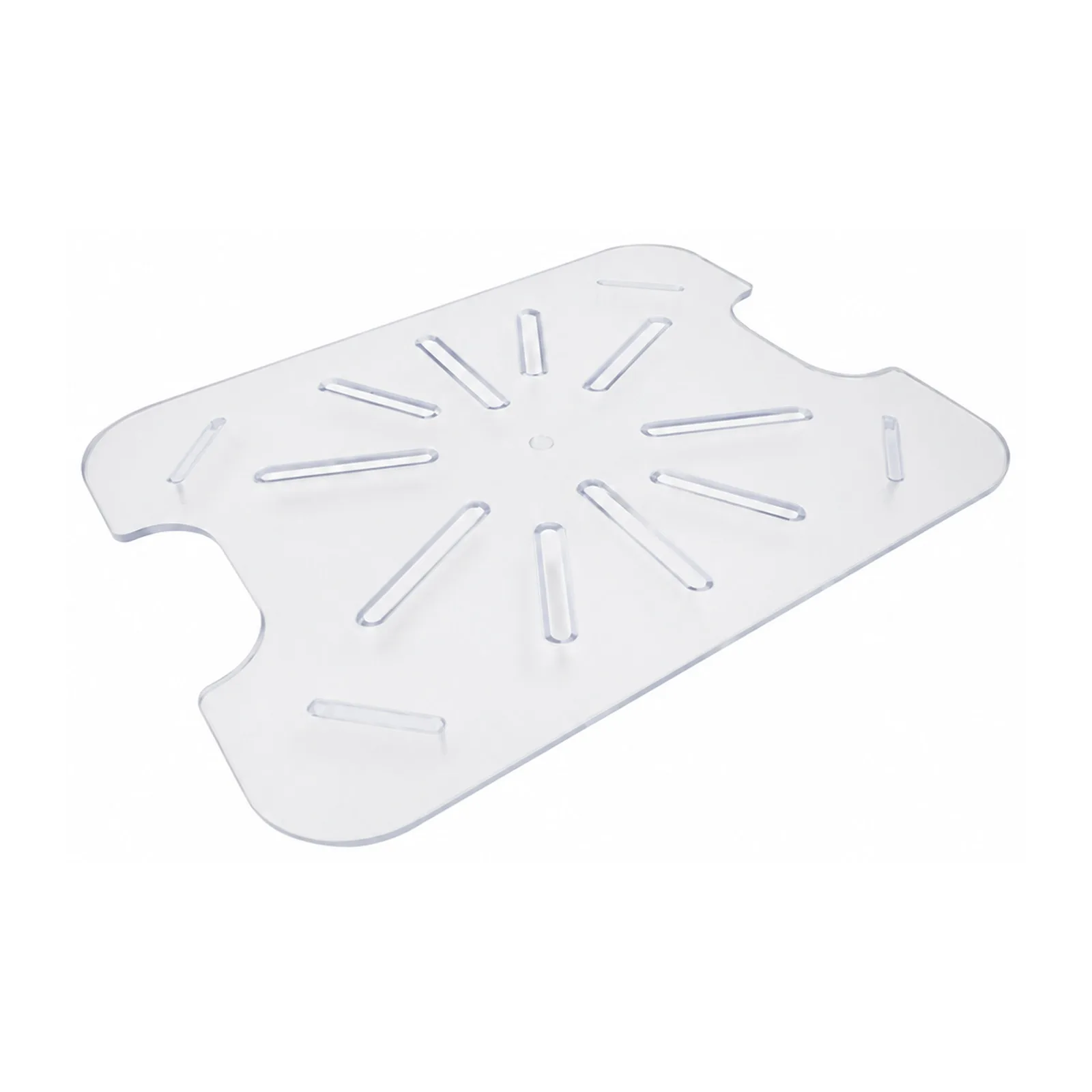 1/6-size Clear Polycarbonate Drain Shelf for Food Storage Pans
