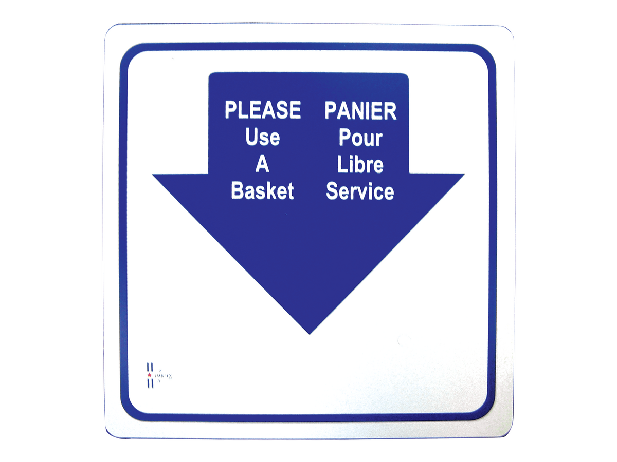 English/French Shopping Basket Sign