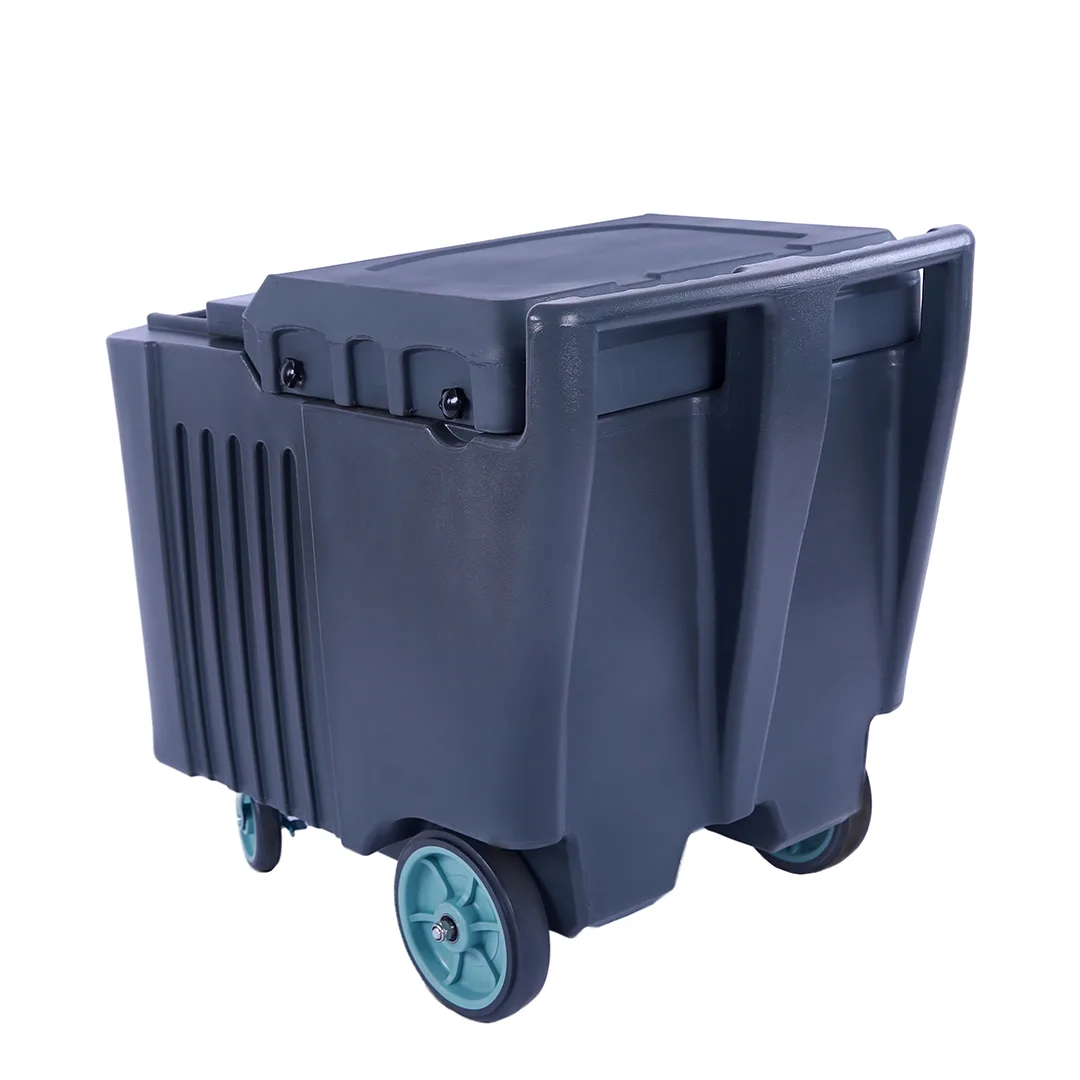 Insulated Ice Caddy with Sliding Lid and 125 lb / 57 kg Capacity