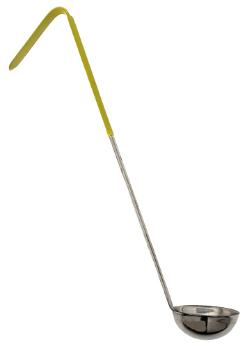 1 oz One-Piece Stainless Steel Ladle with Yellow Handle