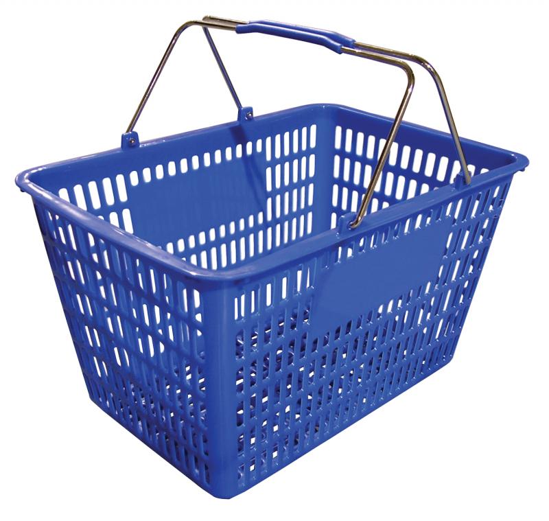 Blue Plastic-Steel Shopping Basket