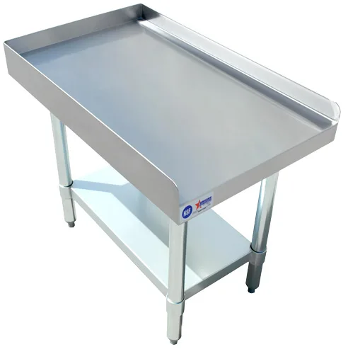 30″ x 15″ 18 Gauge 430 Stainless Steel Equipment Stand with Stainless Steel Undershelf and Legs