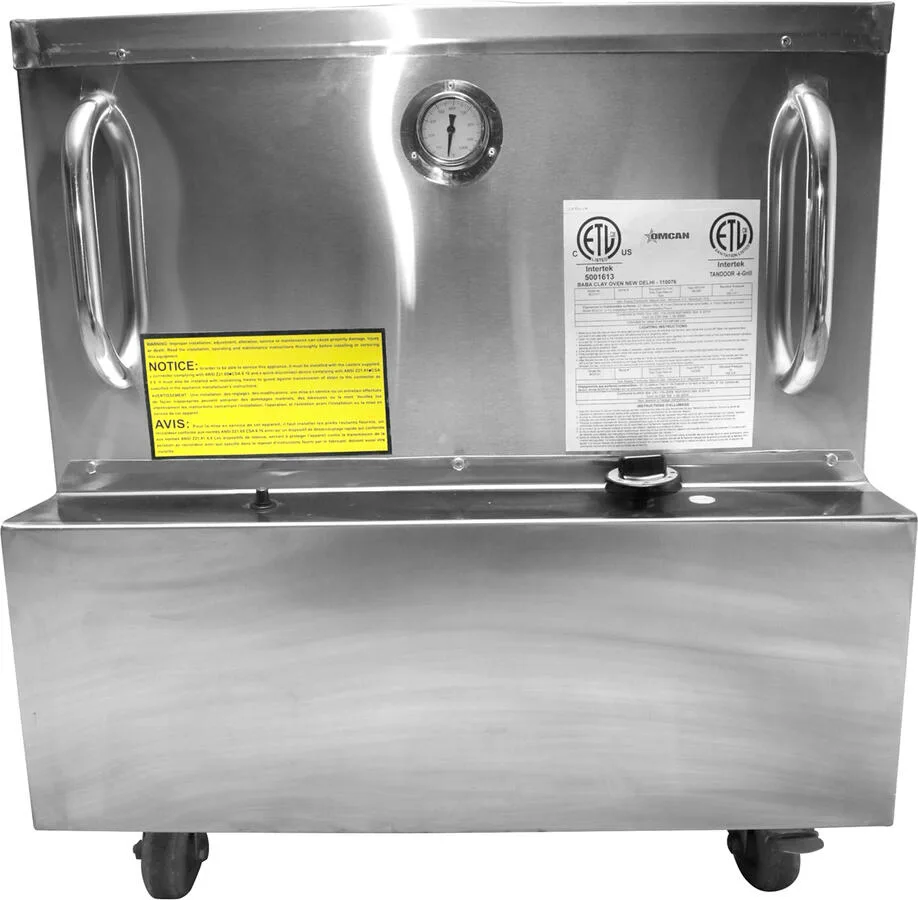 24″ x 24″ Natural Gas Stainless Steel Tandoor Clay Oven – 48,000 BTU