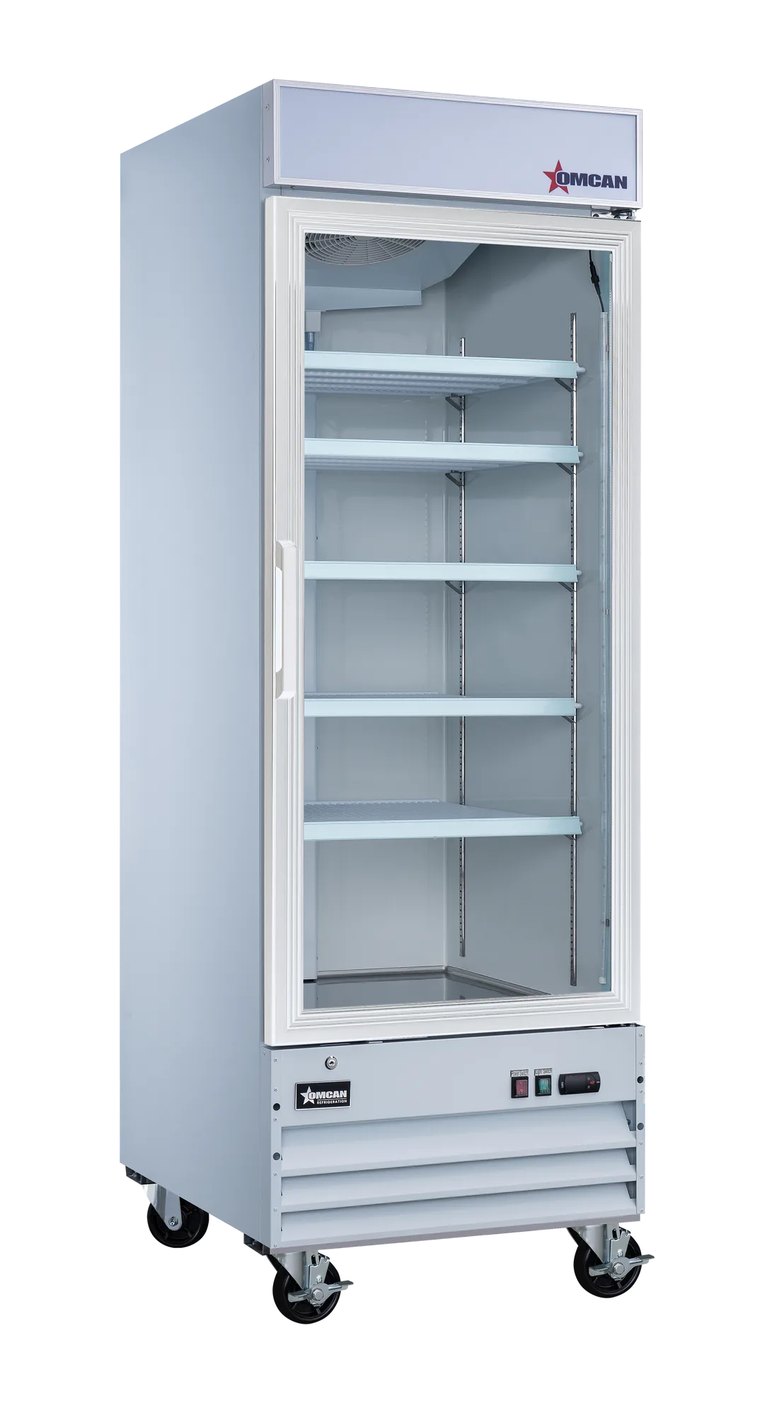 28″ One (1) Glass Door Display Refrigerator with Lightbox, 23 cu. ft. (648 L), White