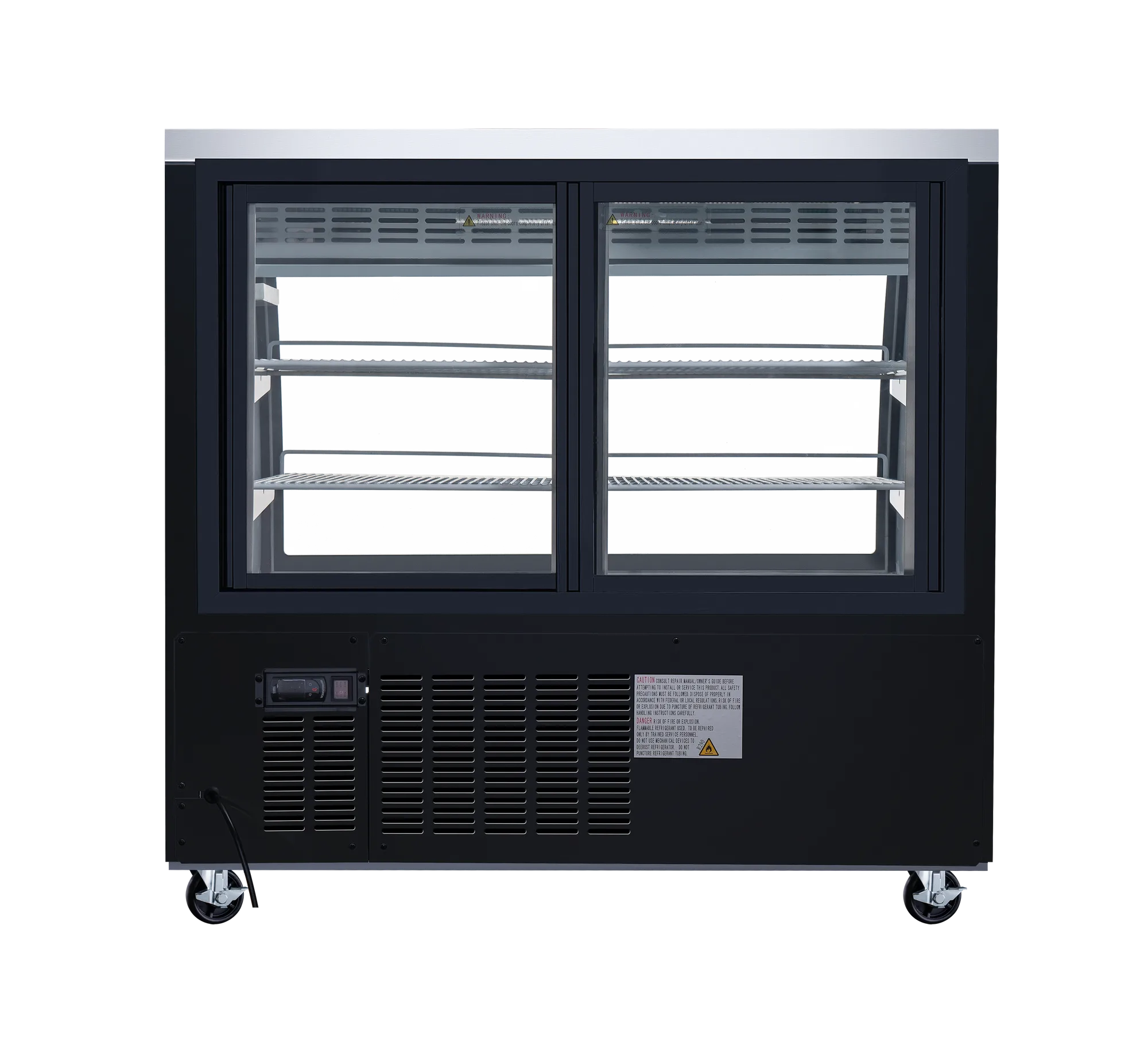 47″ Two (2) Shelf Floor Refrigerated Showcase, 18 cu. ft. (508 L), Black