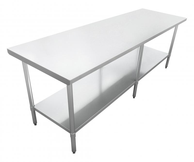 18″ x 96″ Stainless Steel Work Table with Galvanized Legs and Undershelf