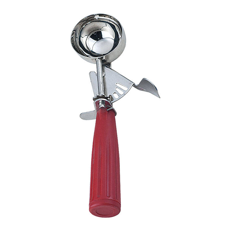 1 3/4 oz Ice Cream Disher with Red Plastic Handle (Size 24)