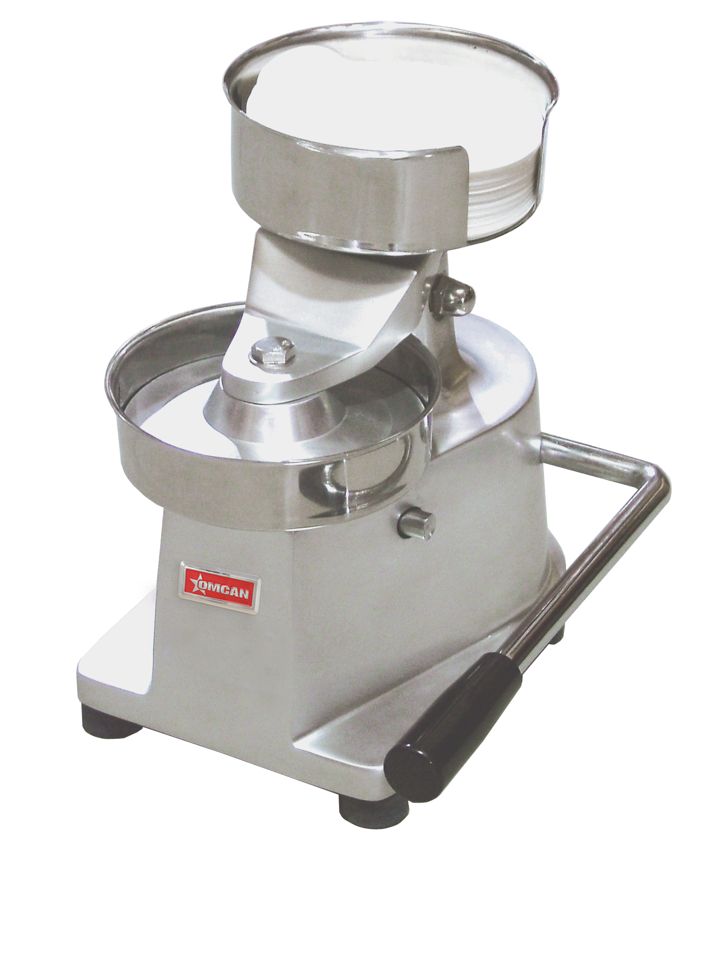 Top-Down Press Patty Maker with Rear-Mounted Paper Holder with 5″ Diameter