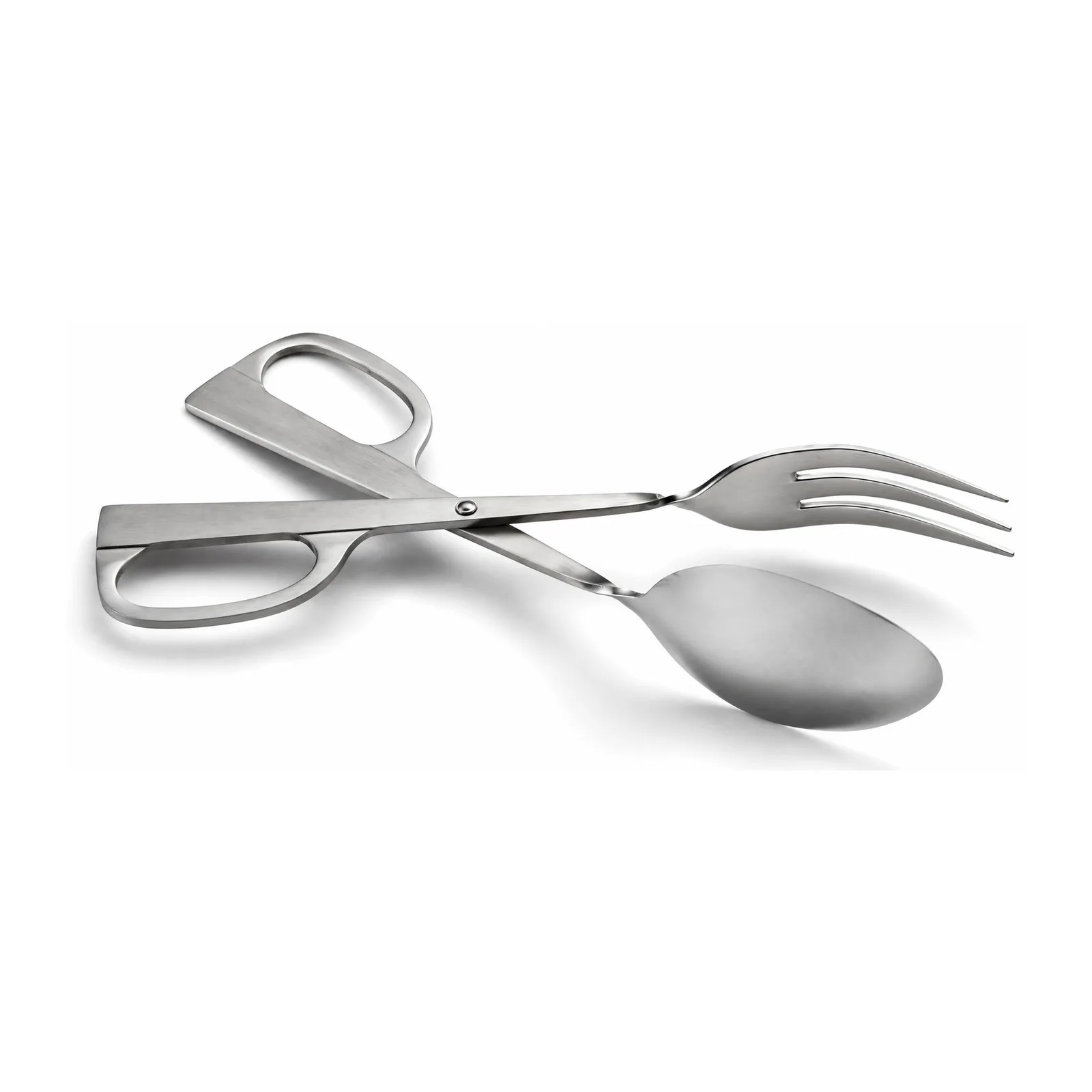 10″ Stainless Steel Scissor Salad Tongs – Fork and Spoon