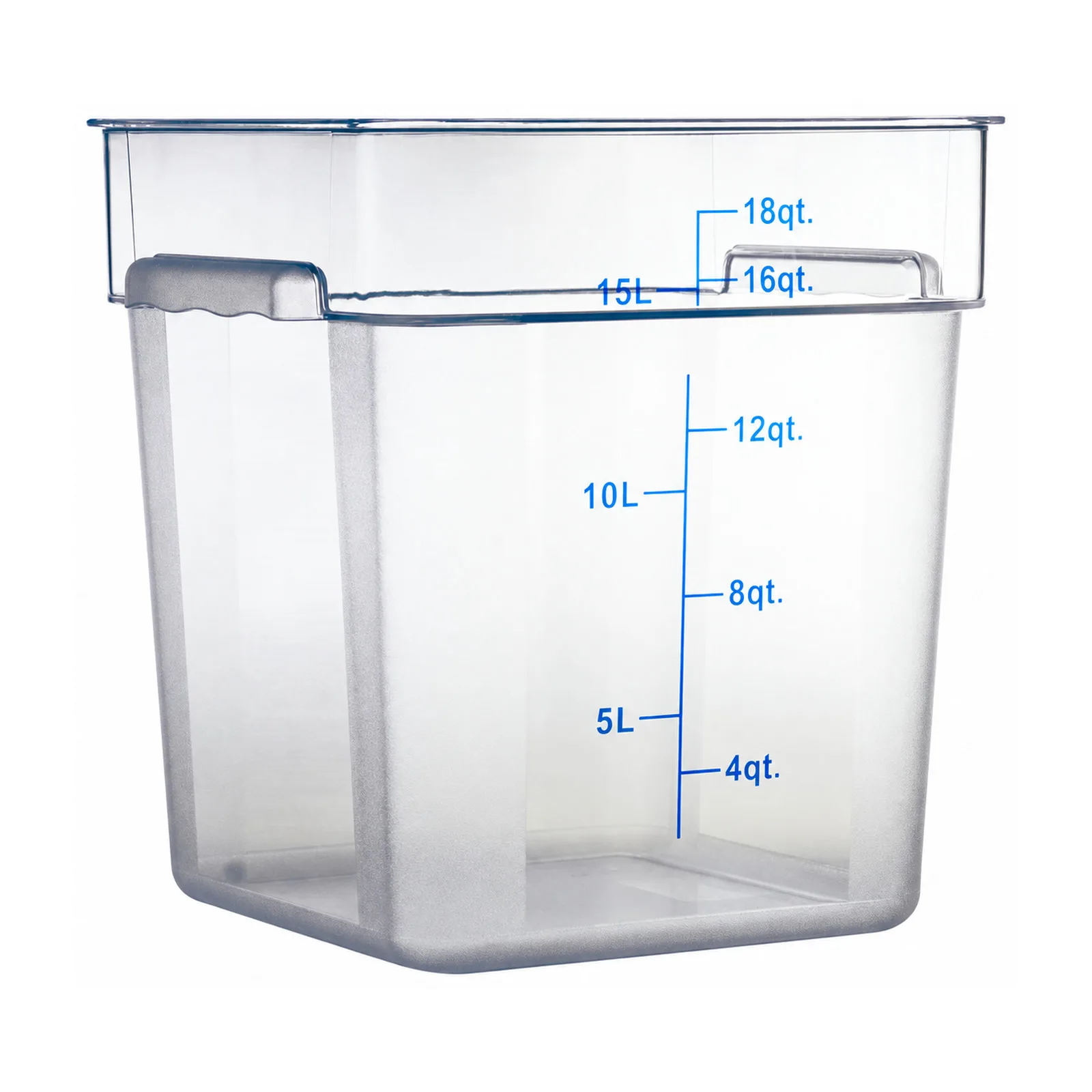 18 qt Polycarbonate Clear Square Food Storage Container