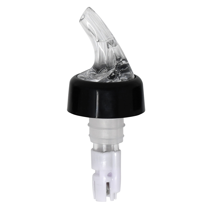 2 oz Clear Spout / White Tail Measured Liquor Pourer with Collar – 12/Pack