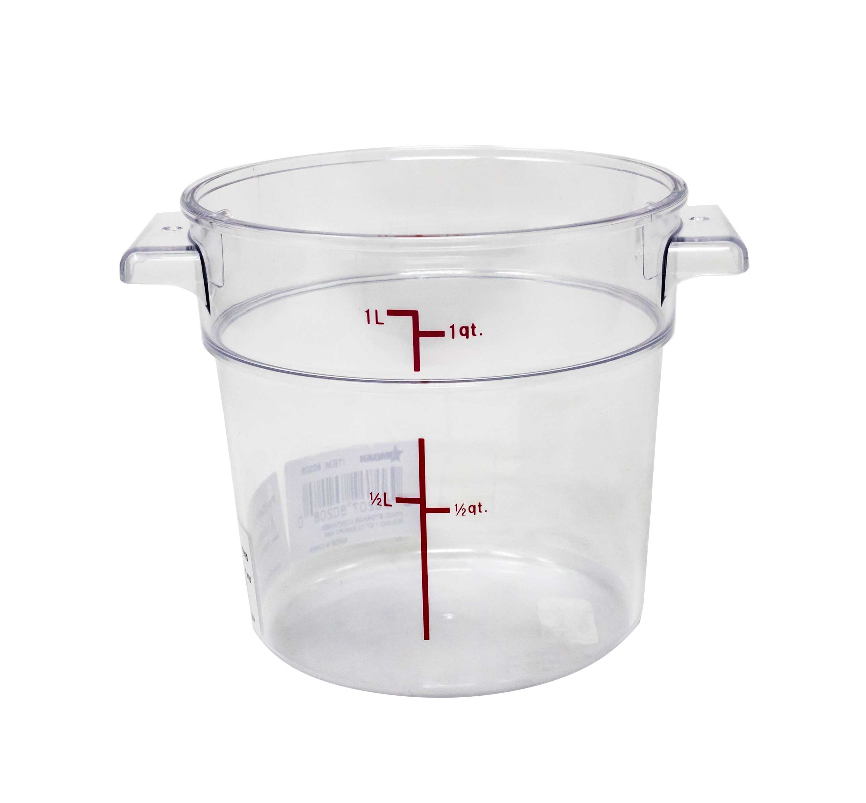 1 QT Polycarbonate Clear Round Food Storage Container