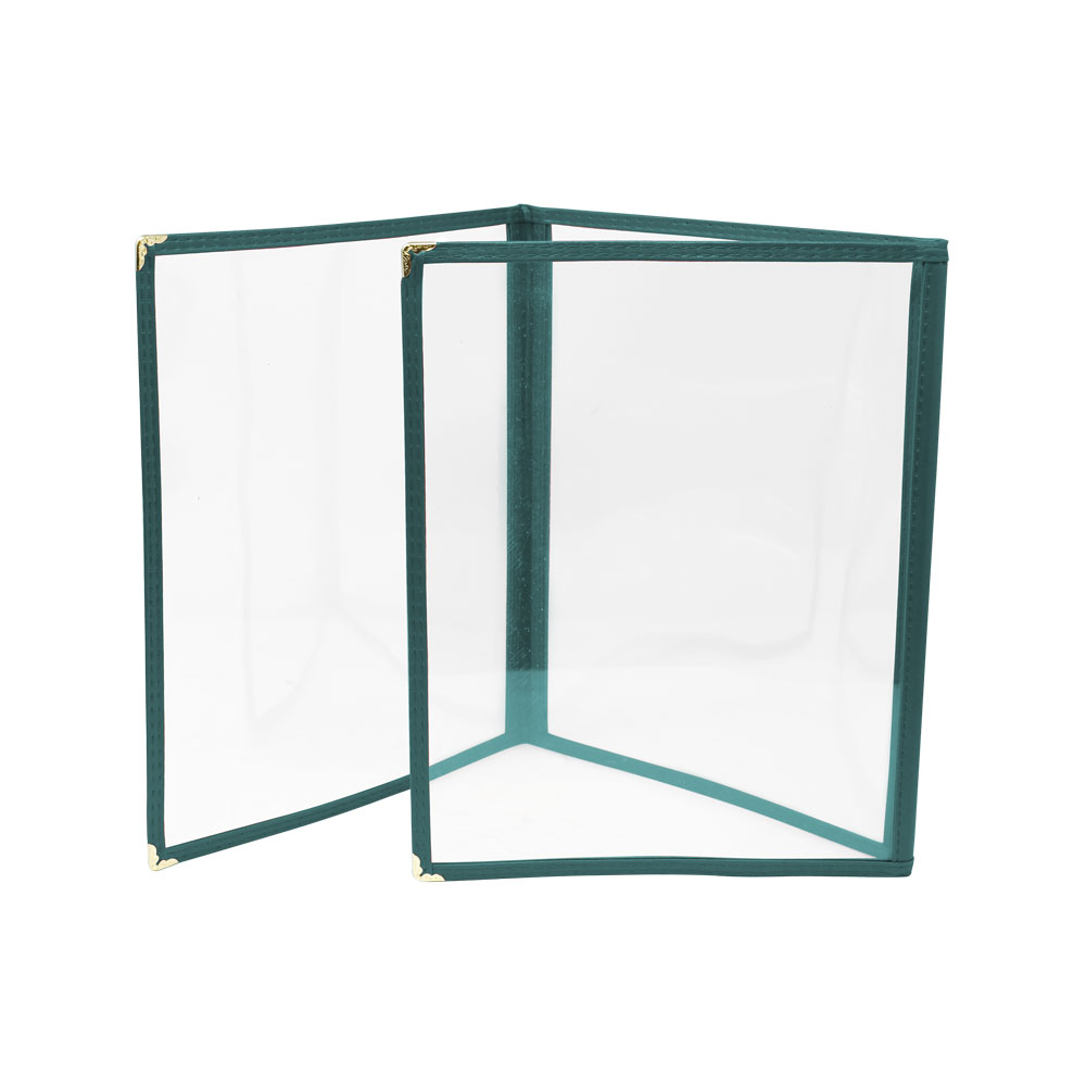 9 1/2″ x 11 3/4″ Green Triple-Fold Menu Holder