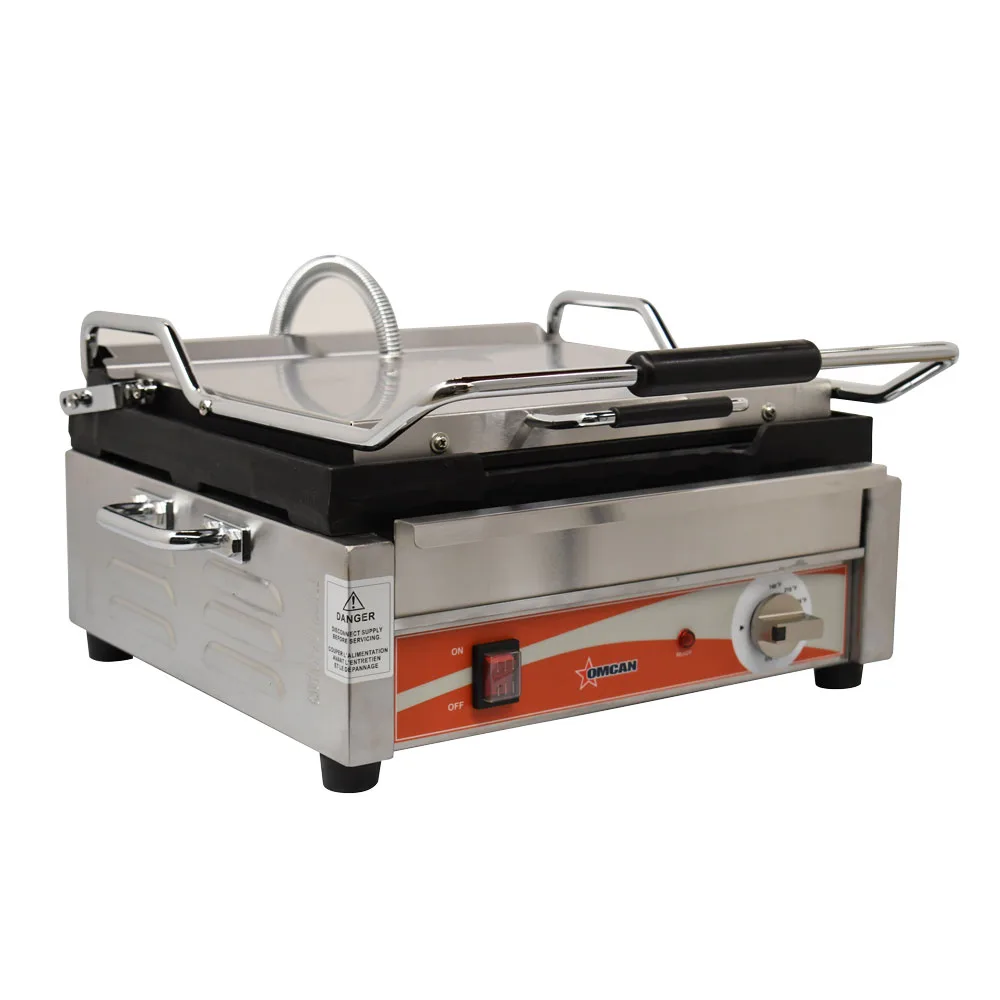 Single Panini Grill with Grooved Plates – 12″ x 15″ Cooking Surface – 120 V, 1800 W