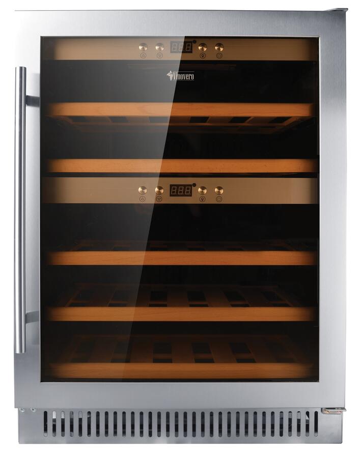 Vinovero 23-inch Dual Zone Wine Cooler with 40 Bottle Capacity and Stainless Steel Door