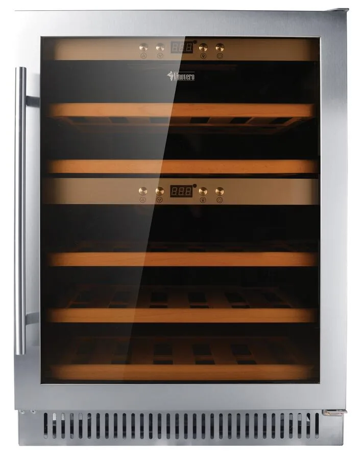 Vinovero 24″ Dual Zone Wine Cooler with 40 Bottle Capacity and Stainless Steel Door