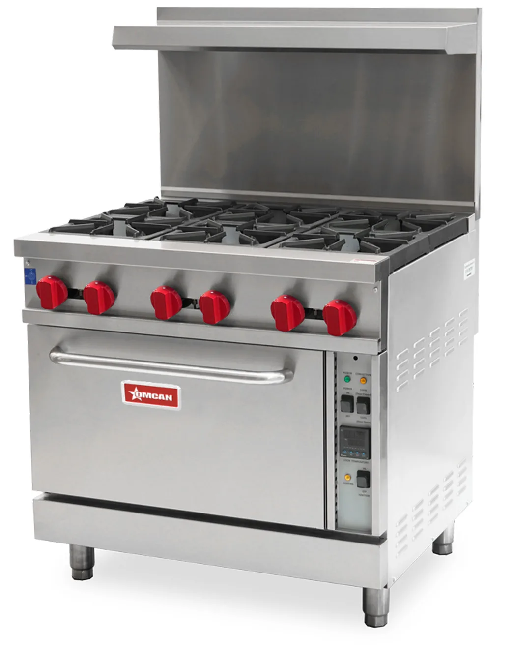 36″ Commercial Gas Range 6 Burners and Convection Oven 211,000 BTU – Natural Gas