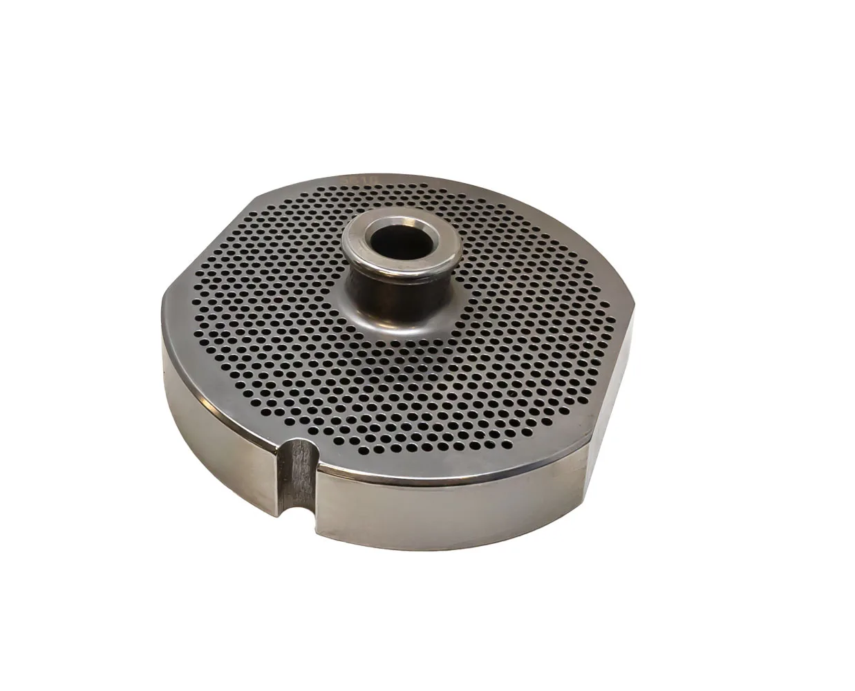 Stainless Steel #56 machine plate with hub 3.5 mm (1/8″) – one notch with two flat sides