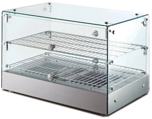 22″ Countertop Display Warmer, 2 Shelves, Square Glass Front, Self/Full-Service, 1.7 cu. ft. (50 L) capacity