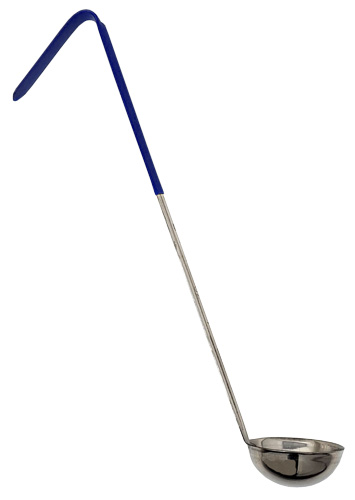 8 oz One-Piece Stainless Steel Ladle with Blue Handle