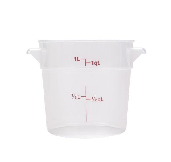 1 QT Polypropylene Translucent Round Food Storage Container