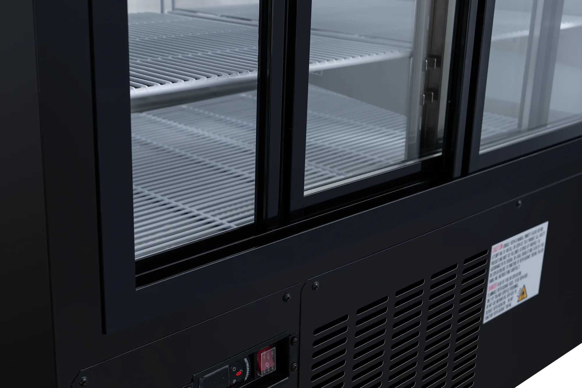 36″ Two (2) Shelf Floor Refrigerated Showcase, 11.6 cu. ft. (328 L), Black