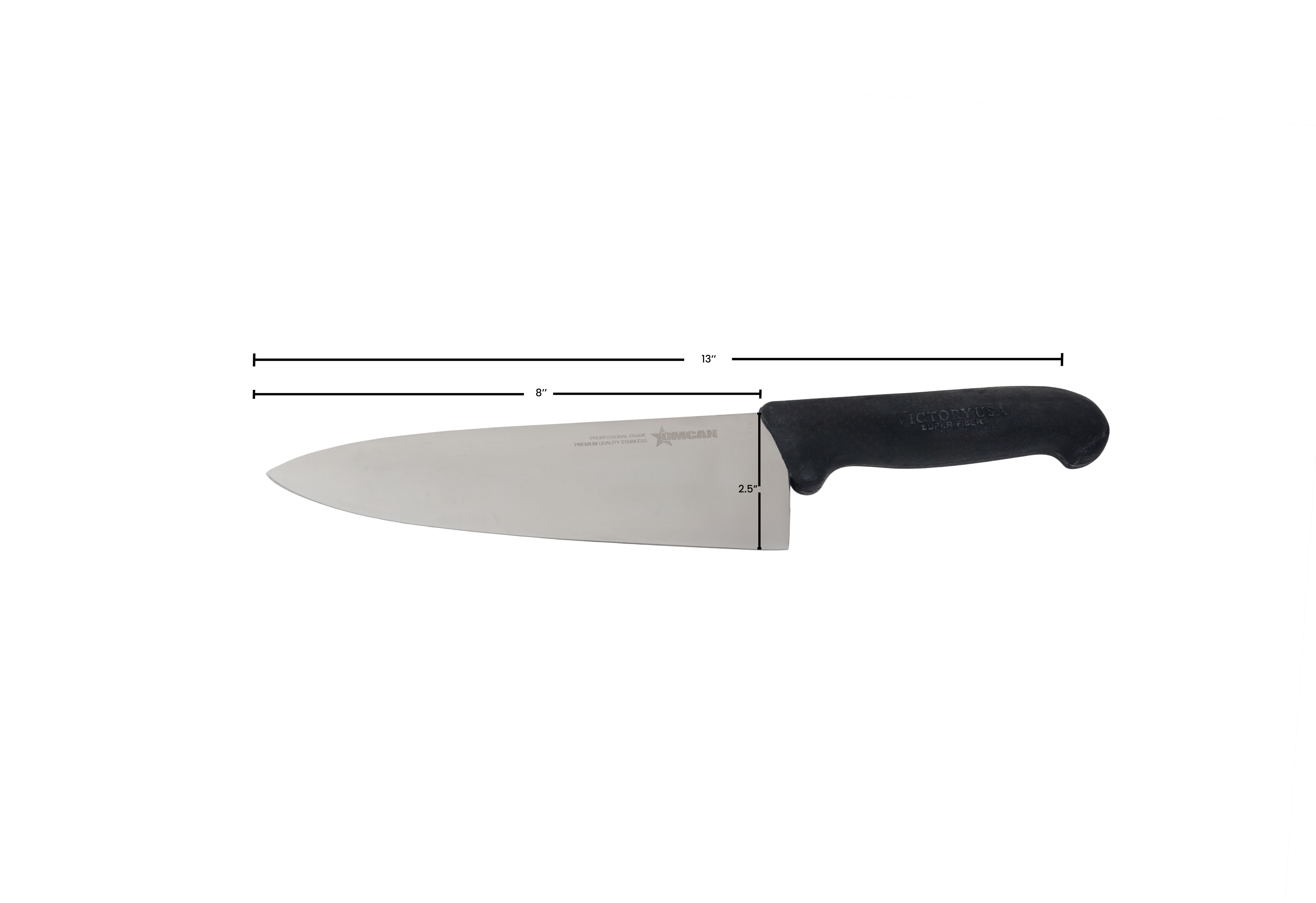 8-inch Medium Cook Knife with Black Super Fiber Handle