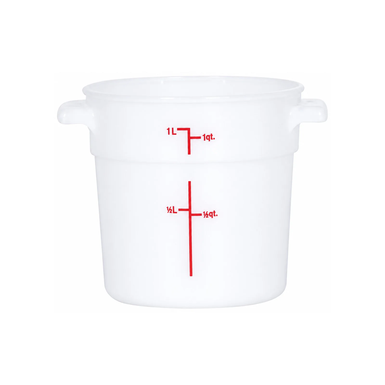 1 qt Polypropylene White Round Food Storage Container