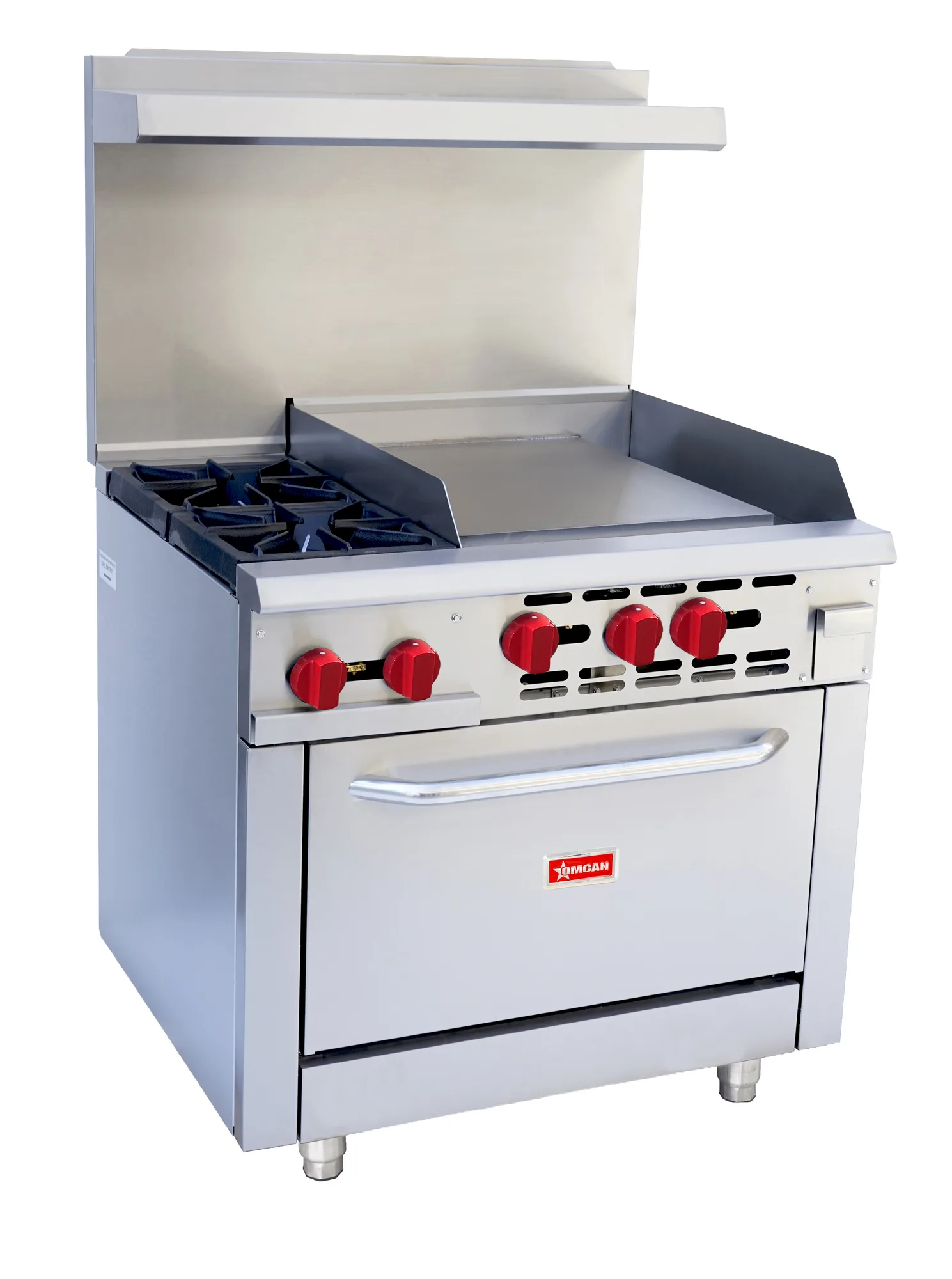 36″ Commercial Gas Range with 2 Burners, 24″ Griddle and Standard Oven 131,000 BTU – Natural Gas