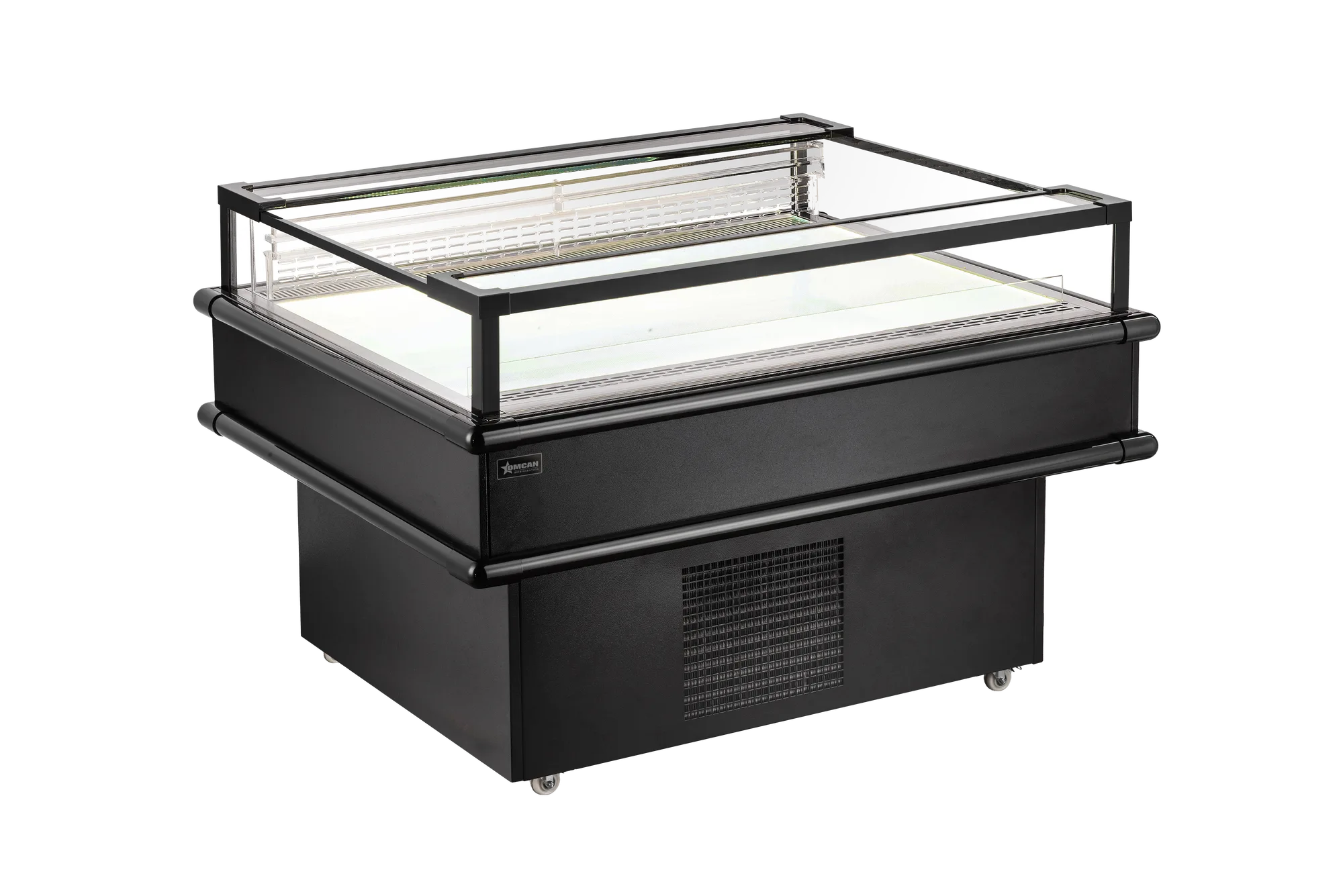 50″ x 37.5″ Refrigerated Island Top-Open Showcase, 5.7 cu. ft. (161 L), Black