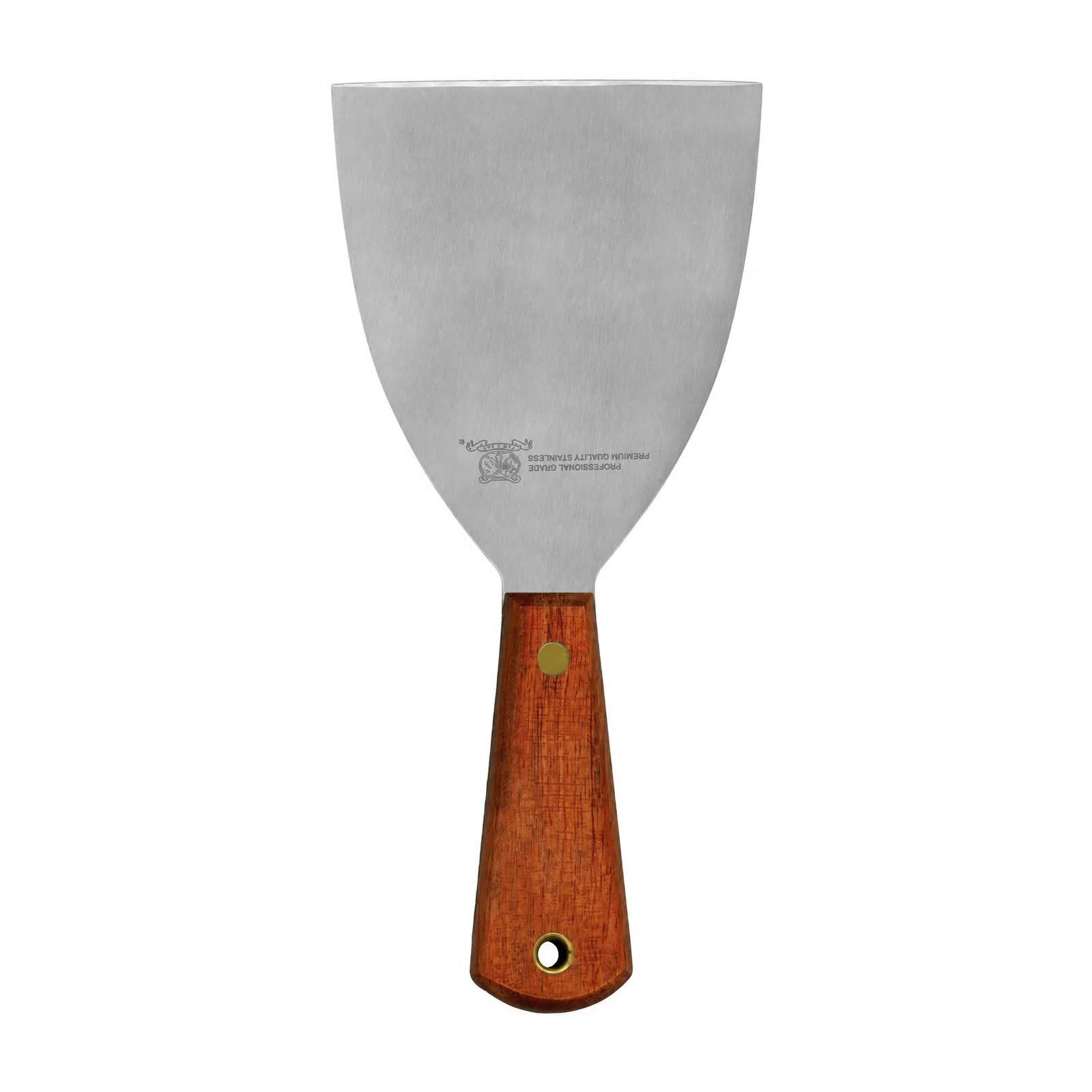 4.5″ x 4″ Pan Scraper with Wooden Handle and Hole