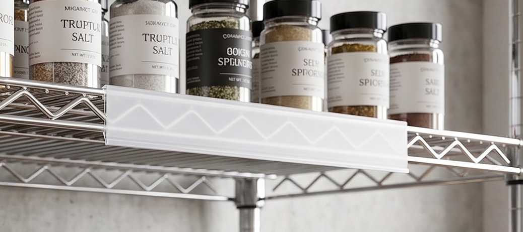 Clear Label Holder 6" x 1.25" for Wire Shelves