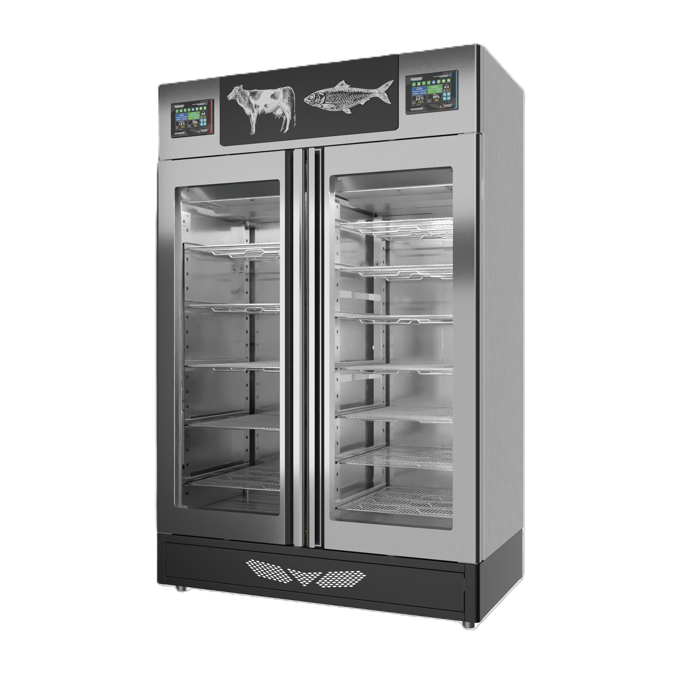 Stagionello Pesciugatore® 220 + 220 lb (100 + 100 kg) Fish Curing Cabinet 4.0 with ClimaTouch® and Fumotic®